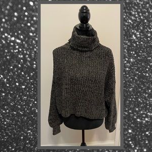 Chenille Balloon Sleeve Turtleneck Sweater Size XL
